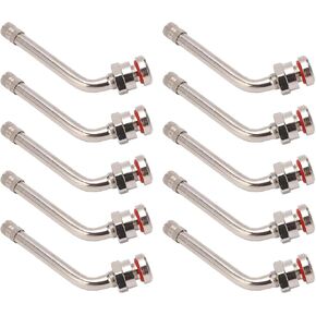 TR545D Truck Tire Valve Stems with 60° Bend, Automotive Valve Stem Extension Adaptor Compatible with Alcoa 22.5in 24.5in Aluminum Wheels, Pack of 10