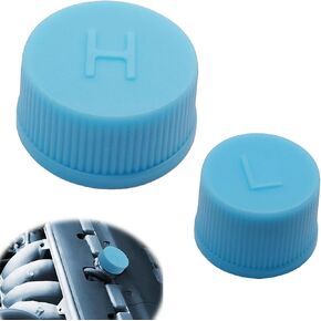 2 Pcs Blue Replacement Valve Caps - Leakproof R134a AC System Charging Port Caps, Replacement Air Conditioning Valves Conditioning (High and Low Pressure), Low Pressure ac Cap, ac Caps for Cars