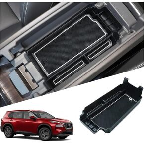 منظم وحدة التحكم المركزية متوافق مع 2021 2022 2023 2024 2025 Nissan Rogue(S/SL/SV/Platinum) صندوق تخزين مسند الذراع صينية إدراج حاوية منصة نقالة لملحقات نيسان Rogue مع تخزين العملات المعدنية