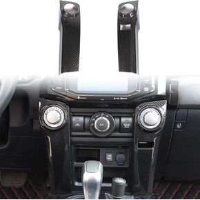 Voodonala for 4Runner ASB Carbon Fiber Air Conditioner Center Console HVAC Climate Adjustment Control Panel Trim Cover for 2010-2025+ Toyota 4Runner Interior Accessories, 2pcs
