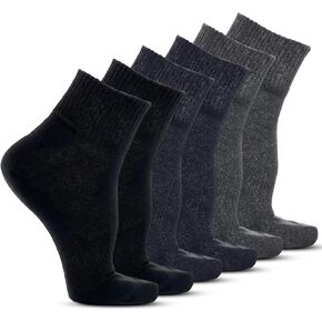 Cotton Diabetic Socks for Women & Men - Neuropathy Socks Non Binding Ankle Socks Loose Fit, 3 Pairs Size 9-11