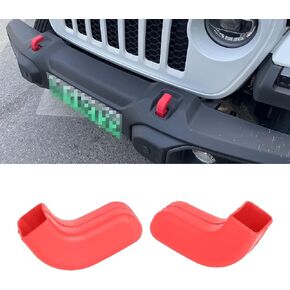 Blue Factory Bumper Tow Hook Covers Fit for Jeep Wrangler JK JL & Gladiator JT 2007-2023 Front Bumper, Add Cushioned Grip to Tow Strap Recovery, Protect from Scuffs and Scratches, 2Pcs