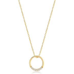 GELIN Diamond Circle Necklace in 14K Solid Gold