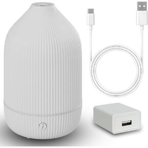 SOICARE Small Essential Oil Diffuser, 100ML Mini Aromatherapy Diffuser with USB Cable & Adapter, 7 Color Changing USB Powered Aroma Scent Diffuser for Home/Room/Office/Travel/Gift
