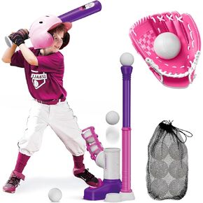 مجموعة Tball للأطفال الصغار 3-5، مجموعة كرات T للأطفال 3-5-8، مجموعة بيسبول للأطفال الصغار 5-7، تي شيرت مضرب بيسبول للأطفال الصغار مع 6 بيسبول، مجموعة كرة تي هدية (أزرق)