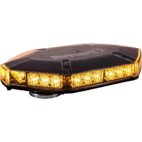 Buyers Products 8891100 17" Octagonal Mini Light Bar, Amber, 30 LEDs, 25 Flash Patterns, 15' Lead With On/Off Switch, Warning Lights For Work Trucks & Trailers