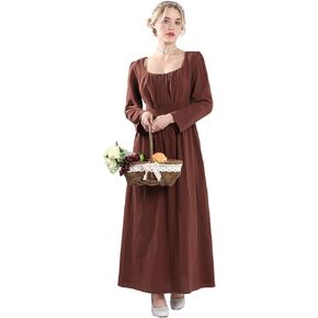 فستان استعماري من NSPSTT فستان نسائي رائد فستان الحرب الأهلية زي الفلاحين in Kuwait