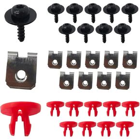 30 قطعة من براغي حماية درع محرك السيارة من UGSHY، استبدال مسمار عاكس الهواء لمحرك الهيكل W708591S424 1449533، مجموعة تثبيت مقاومة للصدأ ومقاومة للصدمات، سيارات عالمية (متعددة الألوان) in Kuwait