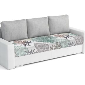 Coastal Coral Couch Cushion Covers, Universal Sofa Cover L Shape Stretch Couch Covers Nautical Ocean Beach Starfish Seat Cushion Slipcovers for Sectional Sofa Furniture Protector S-3pcs