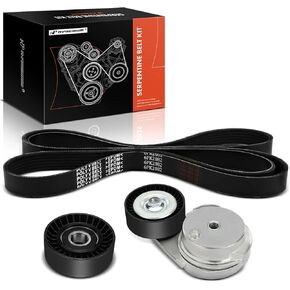 A-Premium Engine Serpentine Belt Drive Kit w/Tensioner & Idler Pulley Compatible with Jeep Grand Cherokee 2005-2008, Commander 2006-2008, 5.7L, 3-PC Set