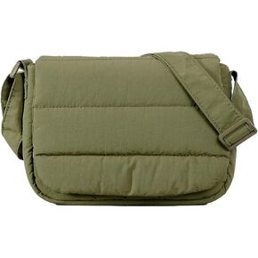 Puffer Bag Small Quilted Tote Bag for Women Nylon Lightweight Shoulder Crossbody Bags Filled with Cotton Purse