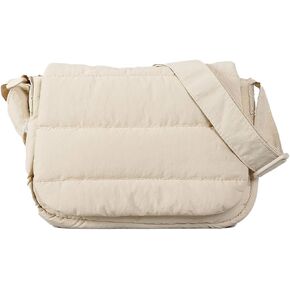 Puffer Bag Small Quilted Tote Bag for Women Nylon Lightweight Shoulder Crossbody Bags Filled with Cotton Purse