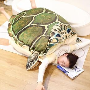 CARTBAE Turtle Shell Stuffed Animal Soft and Comfortable Tortoise Plush Pillow Creative Turtle Costume Plush Toy (59 in)