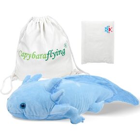 Microwavable Axolotl Stuffed Animal, 30'' Axolotl Plush Toys, Heatable and Coolable Pad, Microwaveable Plush Pillow Gift for All Ages,Blue…