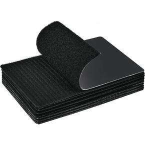 20 Sets Hook and Loop Strips with Adhesive, Strong Heavy Duty Double-Sided Tape for Wall Picture Hanging, Mounting Tape for Classroom Home Office Outdoor - 1 x 4 Inch, Black