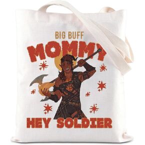 KUIYAI BG3 Tote Bag Karlach Inspired Gift Karlach Merch Handle Bag BG3 RPG Gamer Gift Big Buff Mommy Hey Soldier Gift