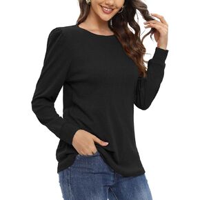 NILOUFO Women Long Sleeve T Shirts Casual Dressy Tops Fashion Trendy Blouses Tunics