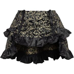 Daisy corsets Women's Gold/Black Brocade Ruched Bustle Skirt