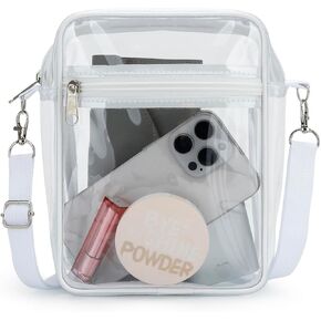 DOB SECHS Clear Bag Clear Crossbody Purse Bag Clear Messenger Bag with Front Pocket Clear Purse Concerts Bag