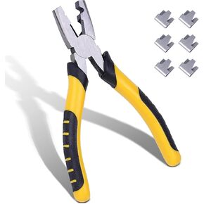 300 Pcs Wire Cage Clip and Hog Ring Pliers Kits Fencing Pliers Snap-Ring Pliers C Clip Pliers for Bird Dog Cat Chicken Rabbit Pigeon Pet Wire Cage Building Installation Tool