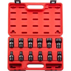 SUNEX TOOLS 3690, 3/8 Inch Drive Universal Impact Socket Set, 12-Point, 12-Piece, SAE, 5/16" - 1", Cr-Mo Alloy Steel, Radius Corner Design, Heavy Duty Storage Case
