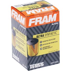 FRAM Ultra Synthetic Automotive Replacement Oil Filter, Designed for Synthetic Oil Changes Lasting up to 20k Miles, XG10515 with SureGrip (Pack of 1)