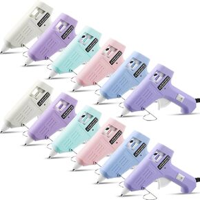 6 Pcs Mini Hot Glue for Class, Gun Craft Glue Guns Fast Preheating Hot Melt Gun Low Temp with Burn Protection School DIY Home, 20 W (Black)