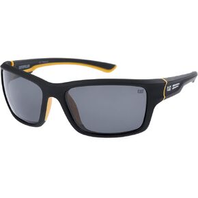 Caterpillar Ridge Mens Wrap Polarized Sunglasses, 59 Mm
