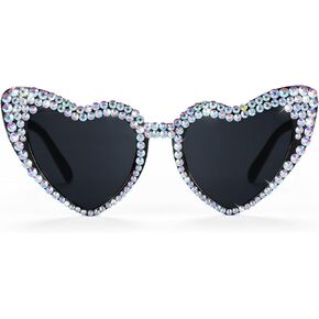 Etercycle Pink Heart Sunglasses, Bling Heart Glasses Party Accessories, Cute Birthday Gifts Women's Sunglasses Bridal Shower Gifts For Bride