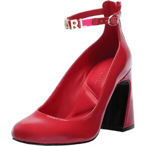 Karl Lagerfeld Paris Women's Pavla Ankle Strap Heel Pump, Classic Red, 5
