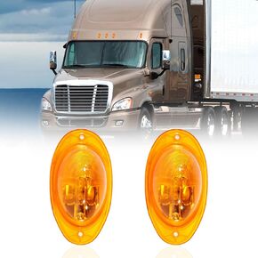 2 قطعة ضوء علامة الجانب صالح ل Freightliner Cascadia العنبر LED الجانب ماركر بدوره إشارة الكابينة مصباح إيقاف السيارة مصابيح مختومة (B syle)