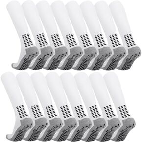 8 Pair Grip Soccer Socks for Men, Knee Socks Non Slip Grip Pads for Football Baseball Sports