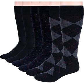 No nonsense mens Patterned Crew Sock - 6 Pair Pack