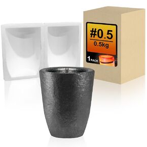 Nelyrho #5s-7kg Premium Black Graphite Crucible, Silicon Carbide Clay Furnace Cup for Melting Casting Refining Aluminum, Gold, Silver, Copper, Brass, Withstand High Temperature 1800℃/3272℉