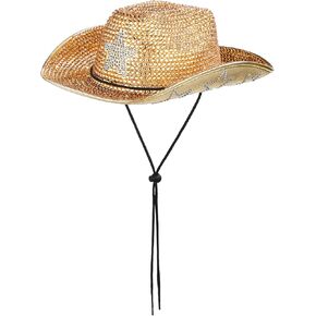 Rhinestone Cowboy Hats for Women Cowgirl Hat Diamond Western Disco Crystal Hat for Carnival Wedding Costume Party