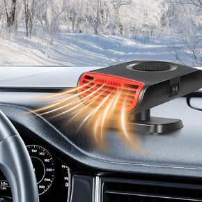 Portable Car Heater 12V 150W Car Heater Auto Heater Car Portable Heater Fan 2 in 1 Car Heater Plugs Into Cigarette Lighter Quickly Defrost Defogger 360° Rotatable Heater Auto Defogger for Car