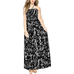 LA LEELA Women's Tube Dress Flowy Boho Maxi