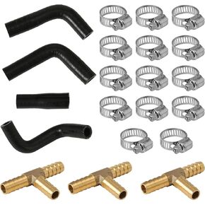 Coolant Line Repair Hose Kit Compatible With BMW N63 engine X5 X6 50iX 550i 650i 750i Replacement 06-009-50005 Brass T Fitting Set Fit