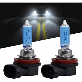 2 PCS Car HB3/9005 12V 100W P20D Halogen Fog Lamp, Ultra-bright Anti-UV Quartz Glass Lamp, Bakelite Plastic Base Plug and Play Front Lighting Bulb Replacement, Universal for Cars (White)