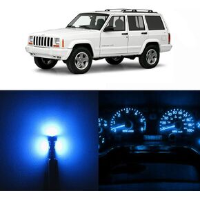 WLJH Extremely Bright Ice Blue Dash Instrument Panel Gauge Dashboard Cluster Full Led Light Bulbs Kits For Jeep Cherokee XJ 1997-2001, Pack of 21