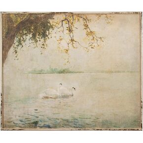 Creative Co-Op Vintage Swans Wood Framed Wall Décor