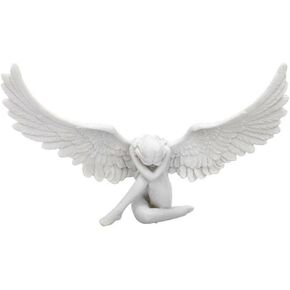 Sobbing Angel Statue Figurines, Small Resin Cherubs Statue with Wings, Angel Sculpture Ornaments for Home Decor, Living Room, Desktop Decoration, First Communion Religious Gifts for Girls