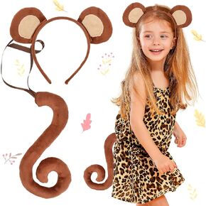 JeVenis Monkey Costume Kids Monkey Ears Monkey Headband Tail Monkey Costume Accessories Dress up Costume