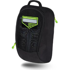 Shoe Bag Golf for Shoe Pouch Portable Large Shoe Storage Bag Travel Shoes Bags Zippered Sport Shoes Bag with Side Accessory Outside Pocket for Socks (black)