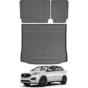 Mixsuper Cargo Liner for Ford Edge 2015-2024, Trunk Mat Backrest Mat for Ford Edge Accessories Cargo Mat Rear Trunk Liner Black