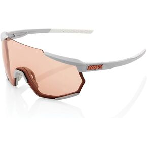 100% Racetrap Sport Performance Sunglasses - Sport and Cycling Eyewear (Soft Tact Stone Grey - HiPER Coral Lens)