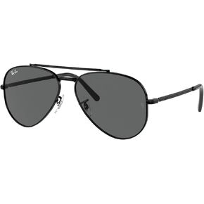 Ray-Ban RB3625 Sunglasses Bundle: RB 3625 002/B1 New Aviator Black Dark Grey and Universal Anti-slip Silicone Leash