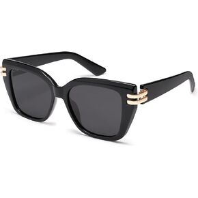AMOMOMA Oversized Square Cat Eye Sunglasses for Women Trendy 70s Polarized Sun Glasses AM6635
