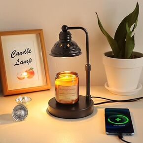 Candle Heater Lamp with Timer and Dimming Function, Height Adjustable Candle Melting Lamp Heater for Aromatherapy Jar Candles, Home Decor for Women (Black) in Saudi Arabia