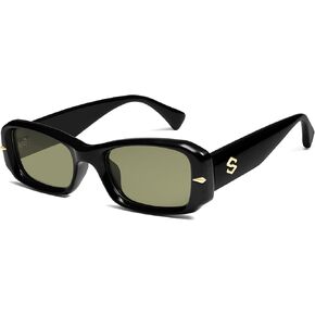 SOJOS Polarized Sunglasses for Women Men Retro Rectangle Womens Mens Sun Glasses 90s Shades SJ2366